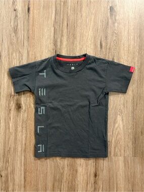 Tesla Kids Black Logo Tee size 8